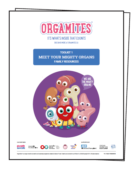 cover page of TK 1 meet your mighty organs family resources