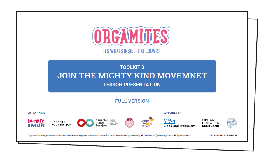 cover page of TK 3 the mightly kind movement lesson presentation