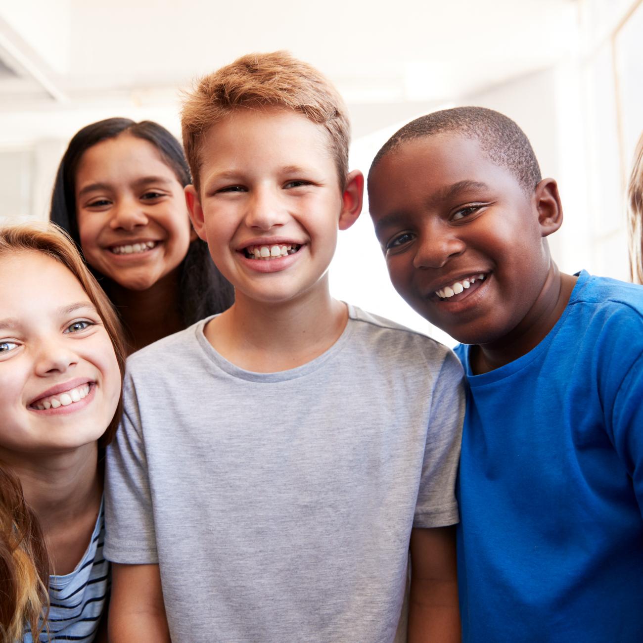 Kids smiling together