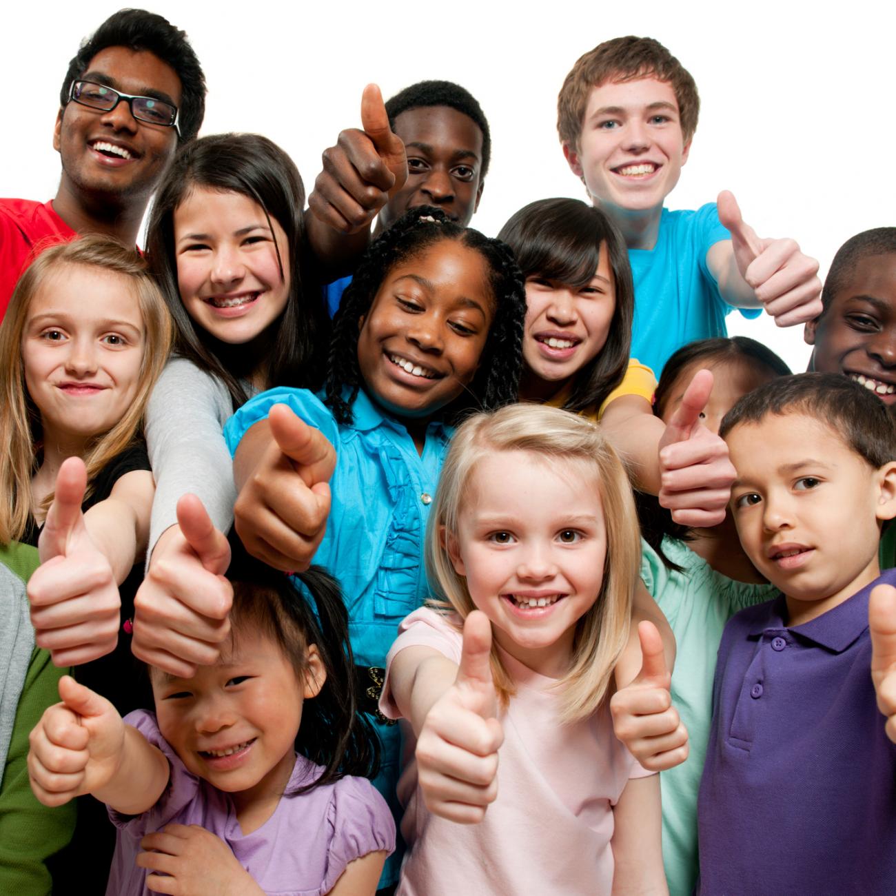 A group of happy students of all different ages