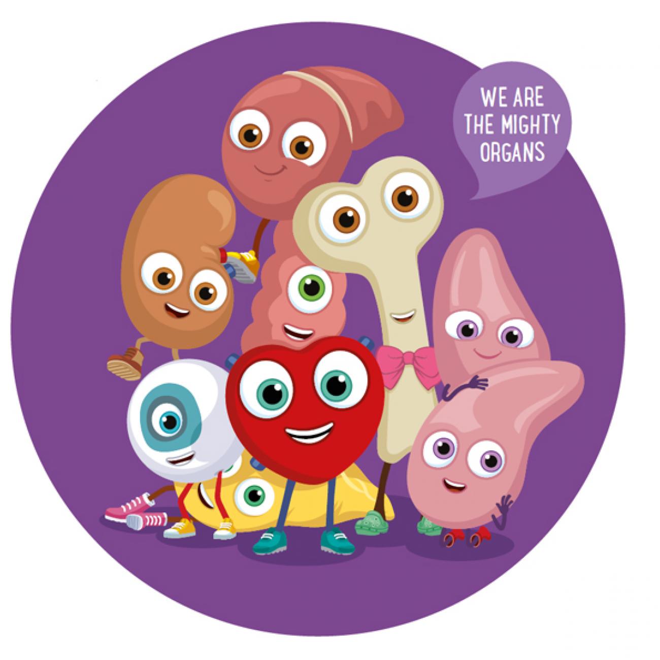 a group image of the orgamites characters