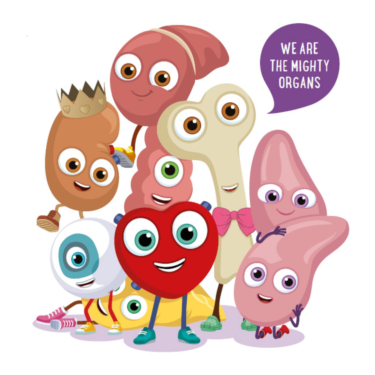 a group image of the orgamites characters
